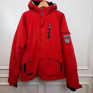 Killtec Expedition Team Mens Red Technical Winter Ski Jacket Hooded Parka